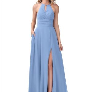 Azazie Maylee Dress size 16 in Steel Blue